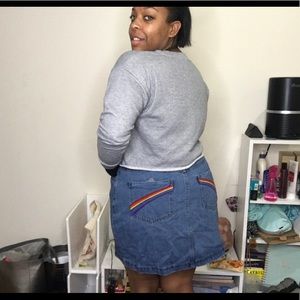 RAINBOW JEAN SKIRT! Forever21+